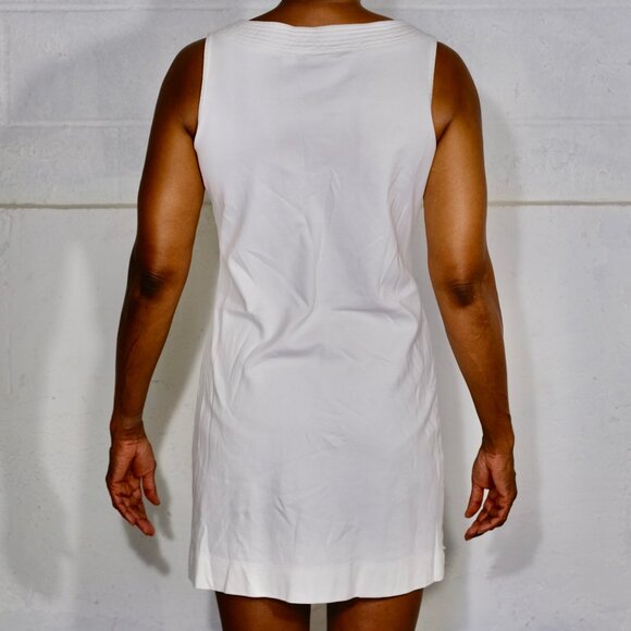 New York & Company White Cotton Knit Shift Dress Size Medium - Picture 5 of 11